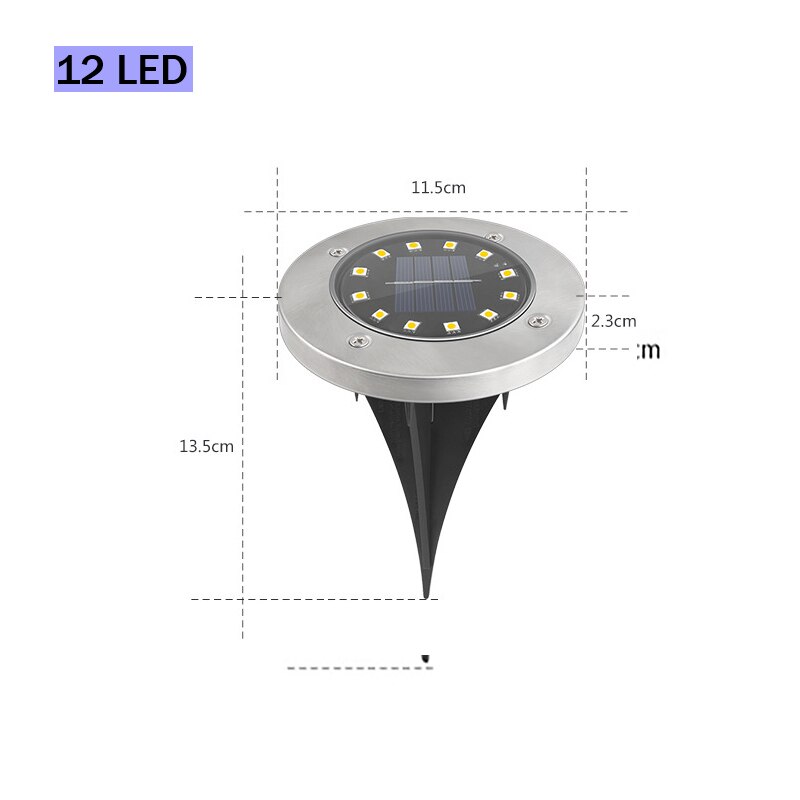 4PCS LEDNew Intelligent Light Sensing Switch Solar Stainless Steel Outdoor Waterproof Lawn Garden Floor Lamp Christma Decoration: 12LED 4PCS / white light