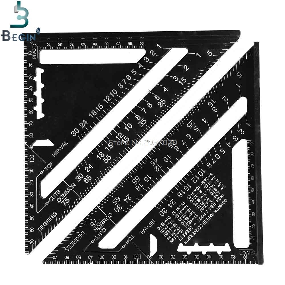 7\" System Black Aluminum Alloy Measure Speed Square Roofing Triangle