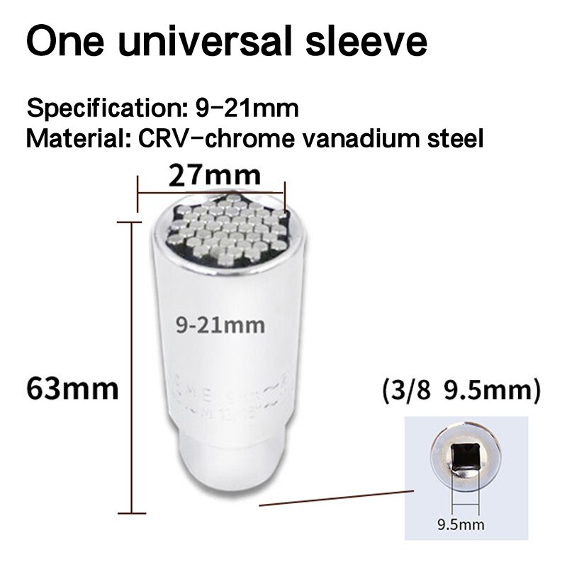 Universal Socket Torque Wrench Head Sleeve In Wrench Adapter Socket Set Ratchet For Heads Multifunction Socket Wrench Set: 9-21