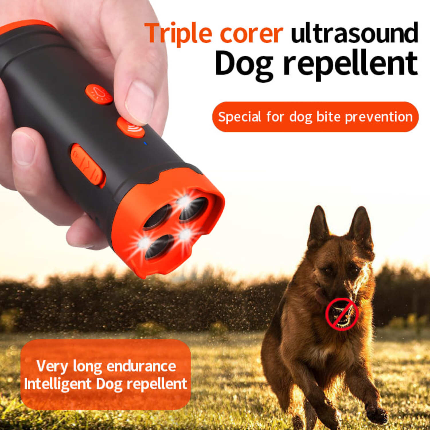 Ultrasonic Dog Bark Deterrent Device Stops Bad Behavior, Anti Barking Barking Silencer Long-Range Indoor Outdoor