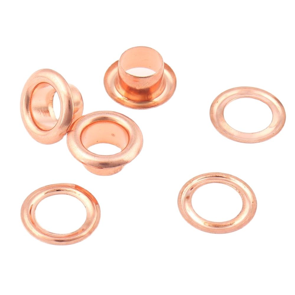Œillets de vêtement en cuivre Rose or avec œillets, embellissement métallique pour chaussures, cadre en cuir, rideau de couture, bricolage, 6mm