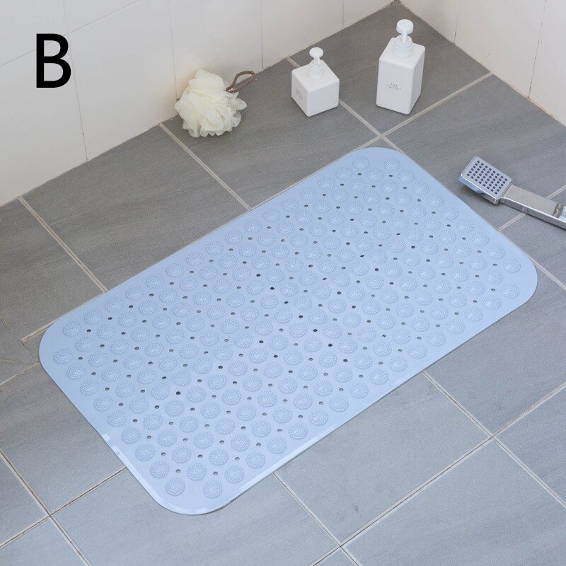 Long PVC Bath Mat Massage Bathroom Rugs Safety Anti Slip Shower Bathtub Mat Suction Cup Floor Mat Foot Pad 40x100cm: B