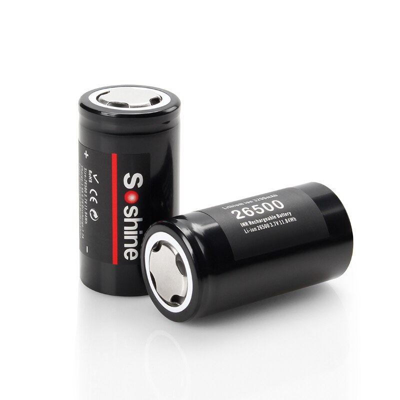 2 Stks/partij Originele Soshine 3.7V 3200Mah 26500 Oplaadbare Batterij Li-Ion Batterijen Cell Verkoop