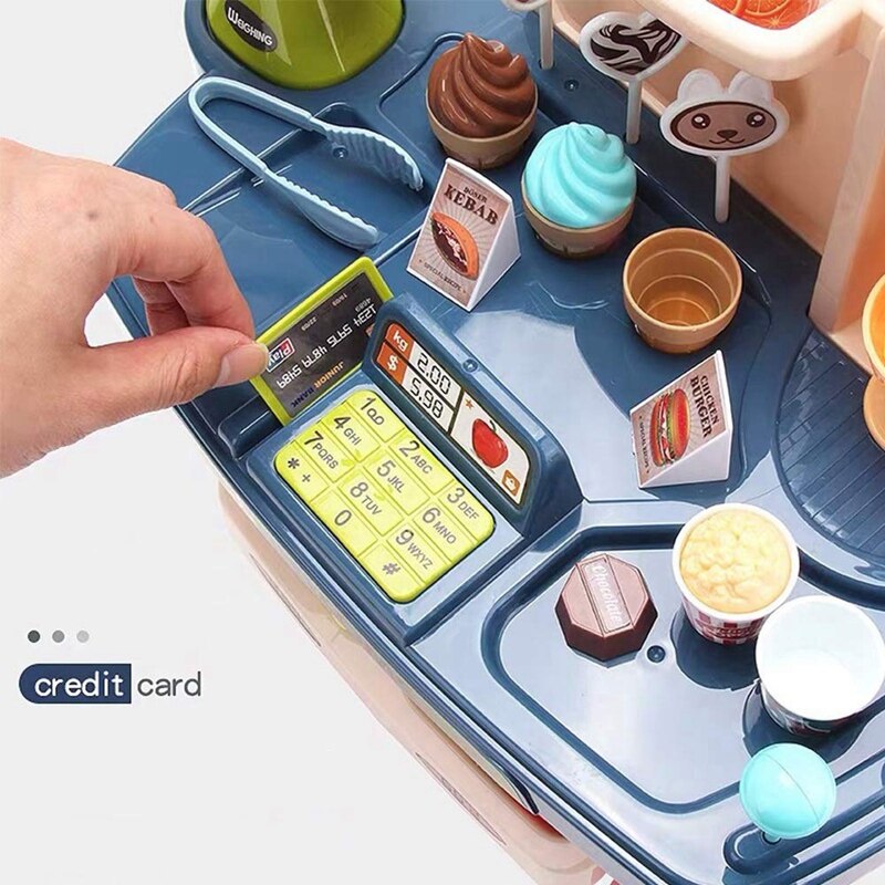 Giocattoli per cassiere per bambini supermercato registratore di cassa finta gioca simulazione carrello della spesa negozio di alimentari carrello per gelato giocattoli