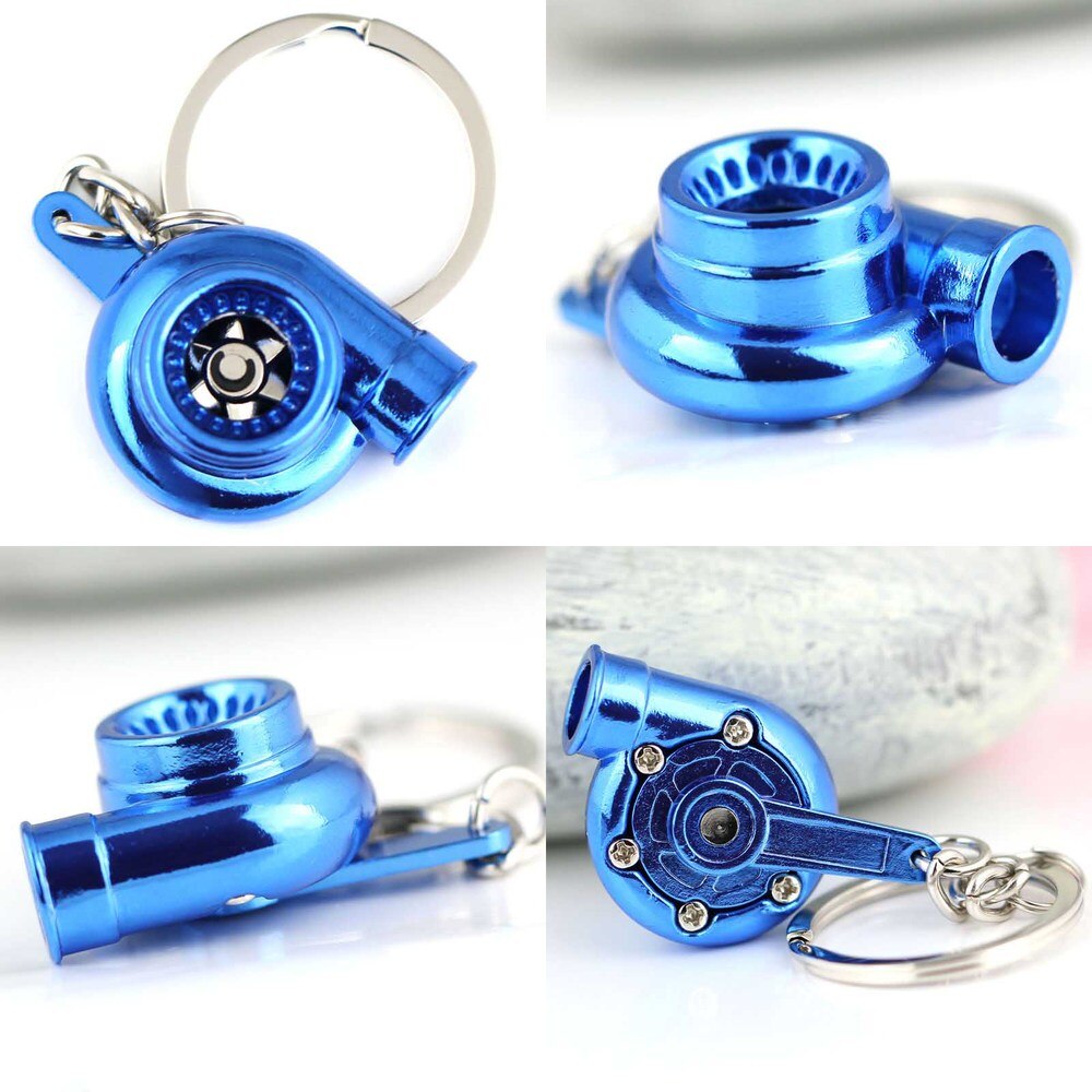 Llavero Turbo giratorio anodizado chapado brillante Metalliac Color turbocompresor llavero: Metallic Blue