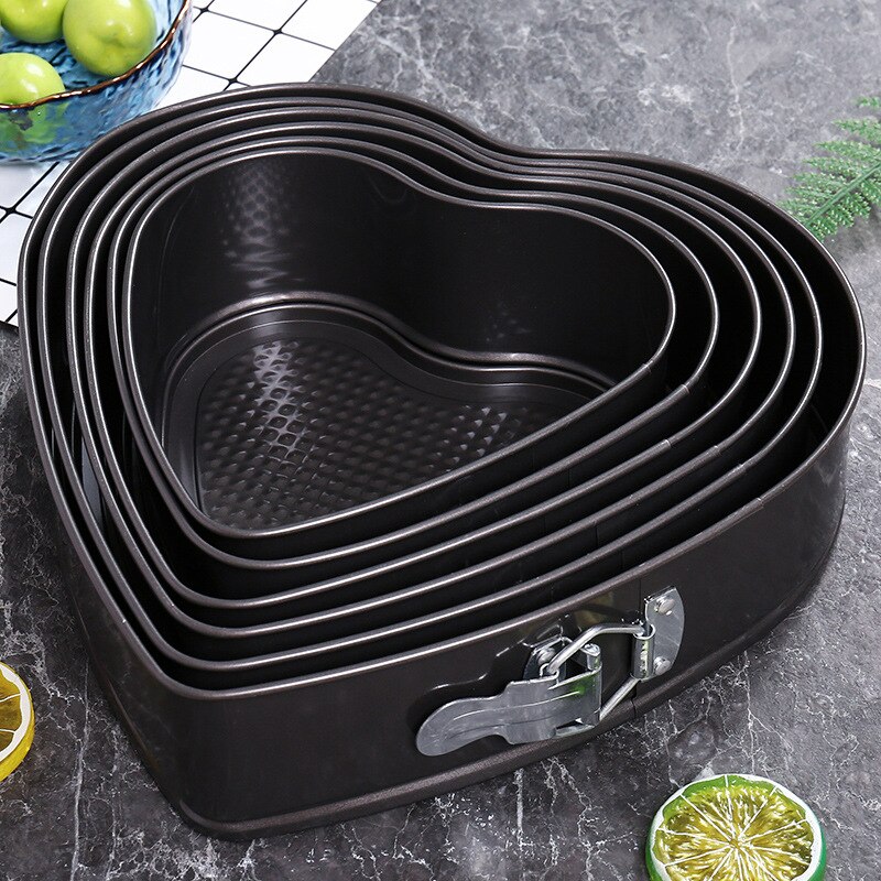 7/8/9/10/11/12inch Non-stick Heart Shape Cake Pan Tin Carbon Steel DIY Cake Mold Baking Removable pan Bread Tray Baking Tools
