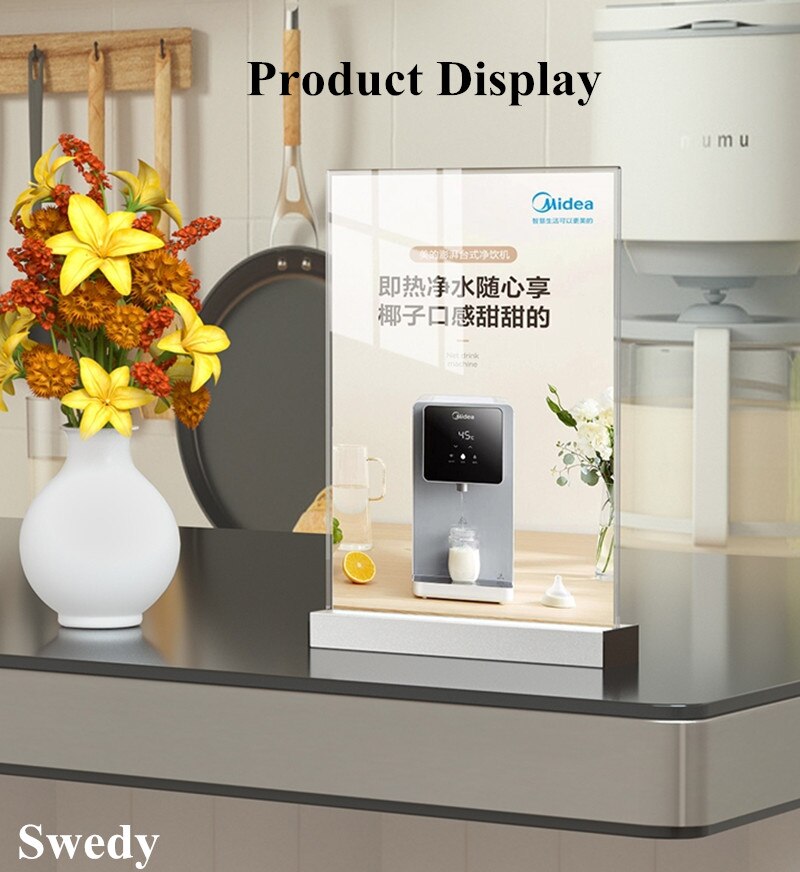 A4 210x297mm Countertop Acrylic Sign Holder Brochure Holder Display Stand Table Menu Holder Paper Poster Frame