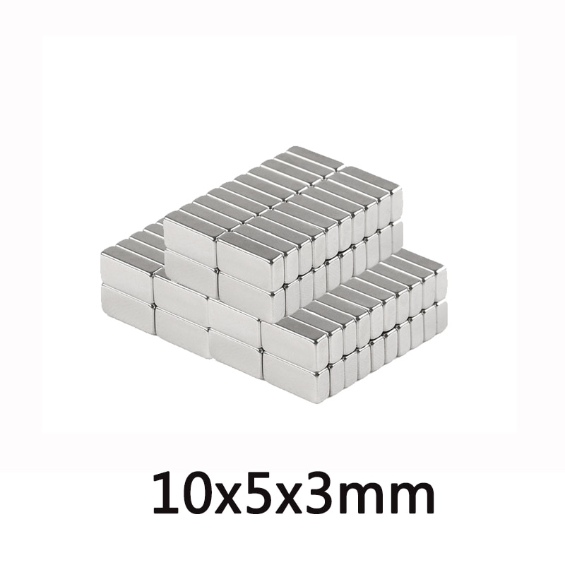 50/100/200 Stuks 10X5X3 Mm Cuboid Blokmagneten 10mmX5mm Neodymium Magneet 10X5X3 Mm Permanente Ndfeb Sterke Magneet 10*5*3 N35