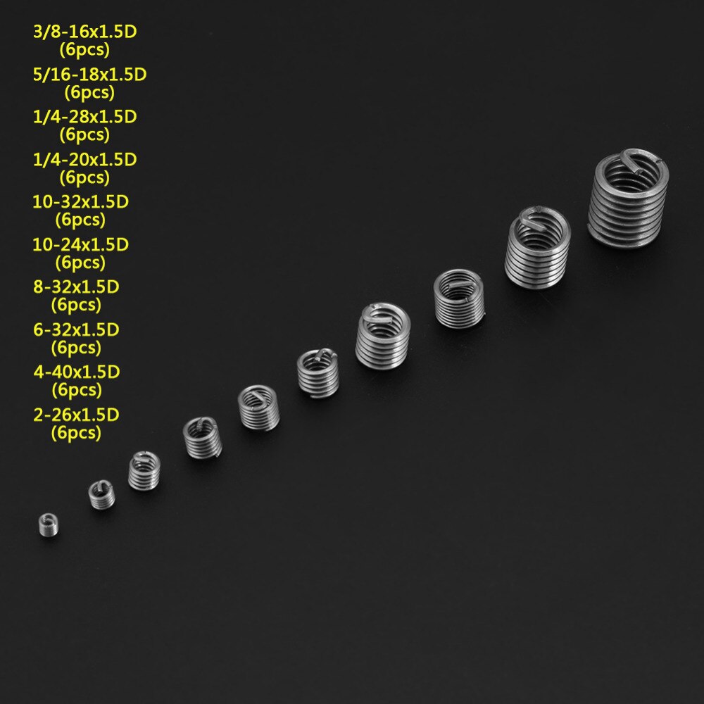 200 Stks Draad Draad Inserts kit 304 Rvs Metrische M3 M4 M5 M6 M8 M10