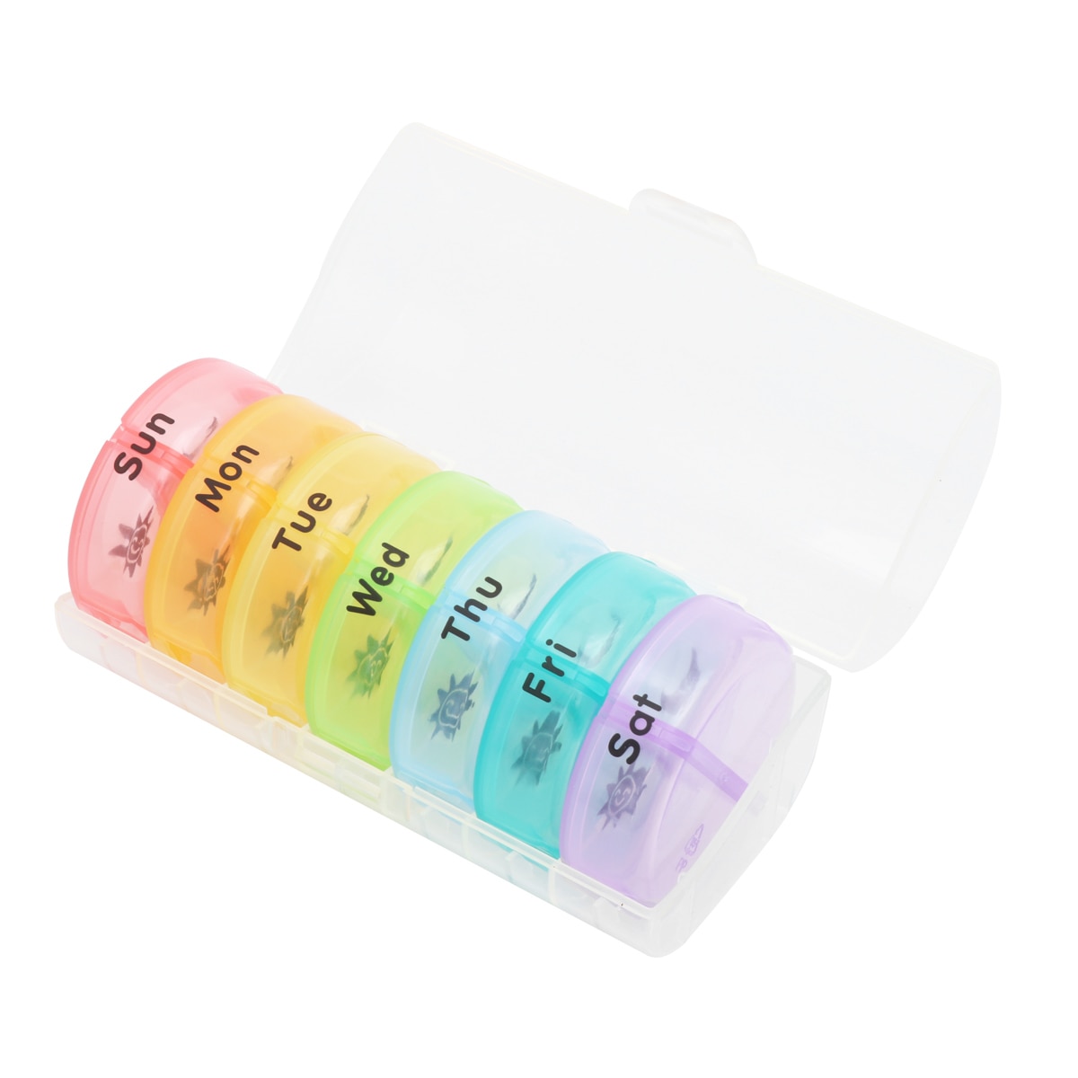 Boîte à pilules de forme ronde hebdomadaire AM/PM 7 jours boîte à pilules organisateur Portable étui à pilules 14 compartiments étanche à l'humidité boîte à médicaments de voyage