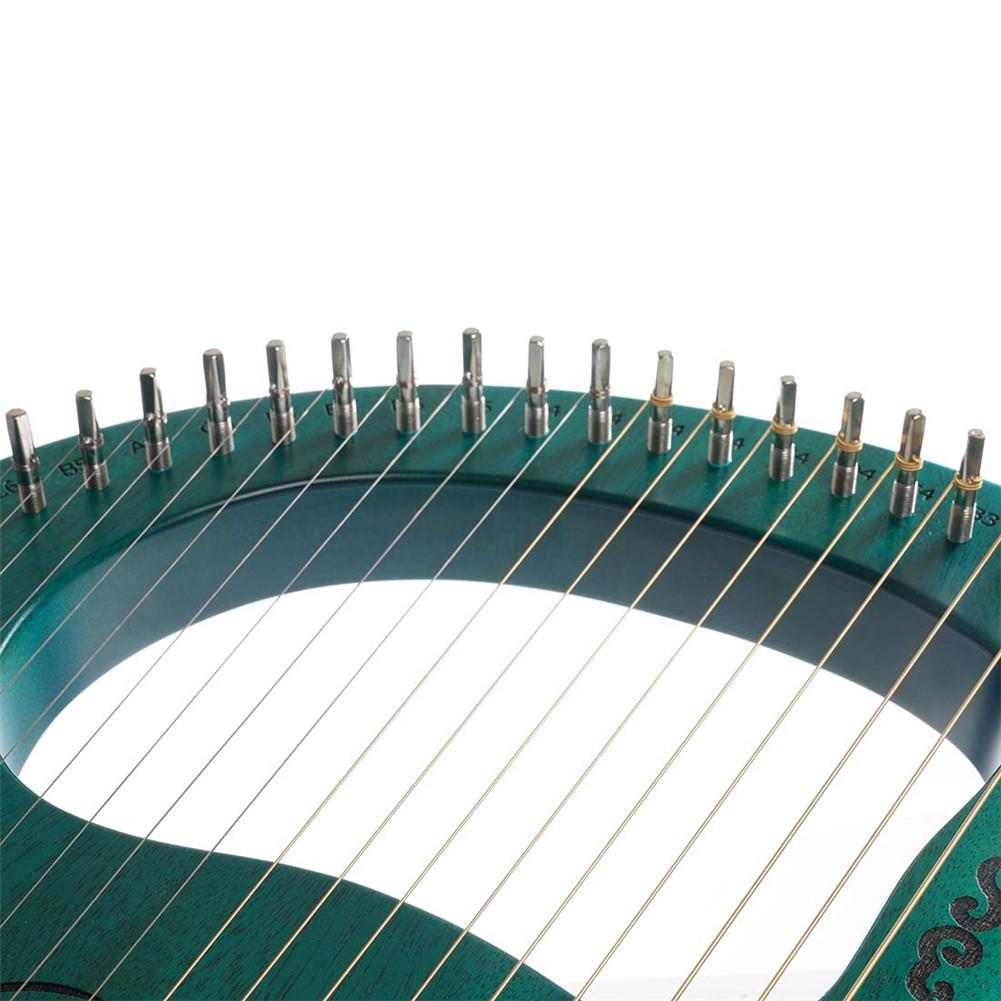 19 String Lier Mahonie Instrument Groene Harp Met Stemsleutel Snaarinstrument Voor Kinderen Volwassen Beginners