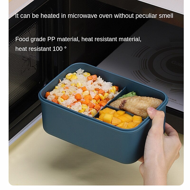 Gezonde lunchbox van tarwestro, bentoboxen, magnetronservies, voedselcontainer, keukenvoedseldoos