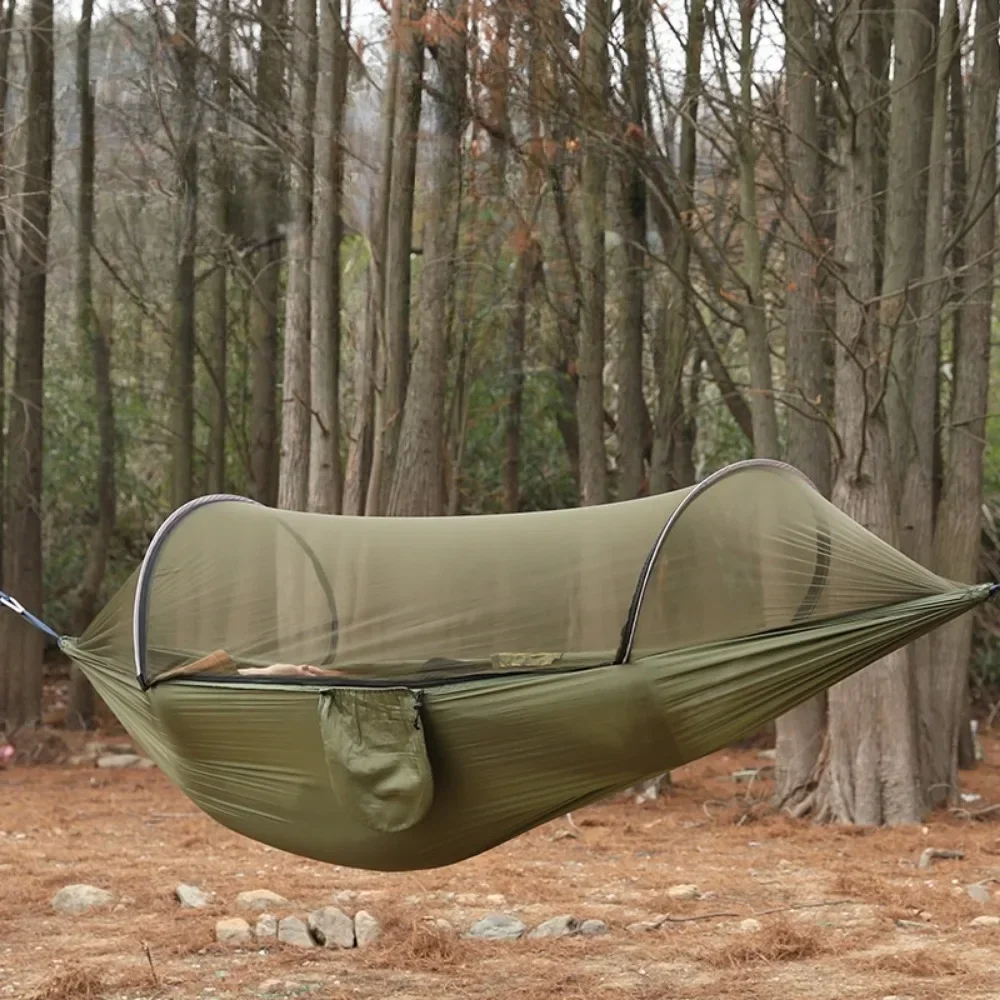 Outdoor Camping Hangmat 2 Persoons Klamboe Camping Hangmatten Buiten Meubelen Bed Draagbare Comfortabele Slaaptent Hangmat