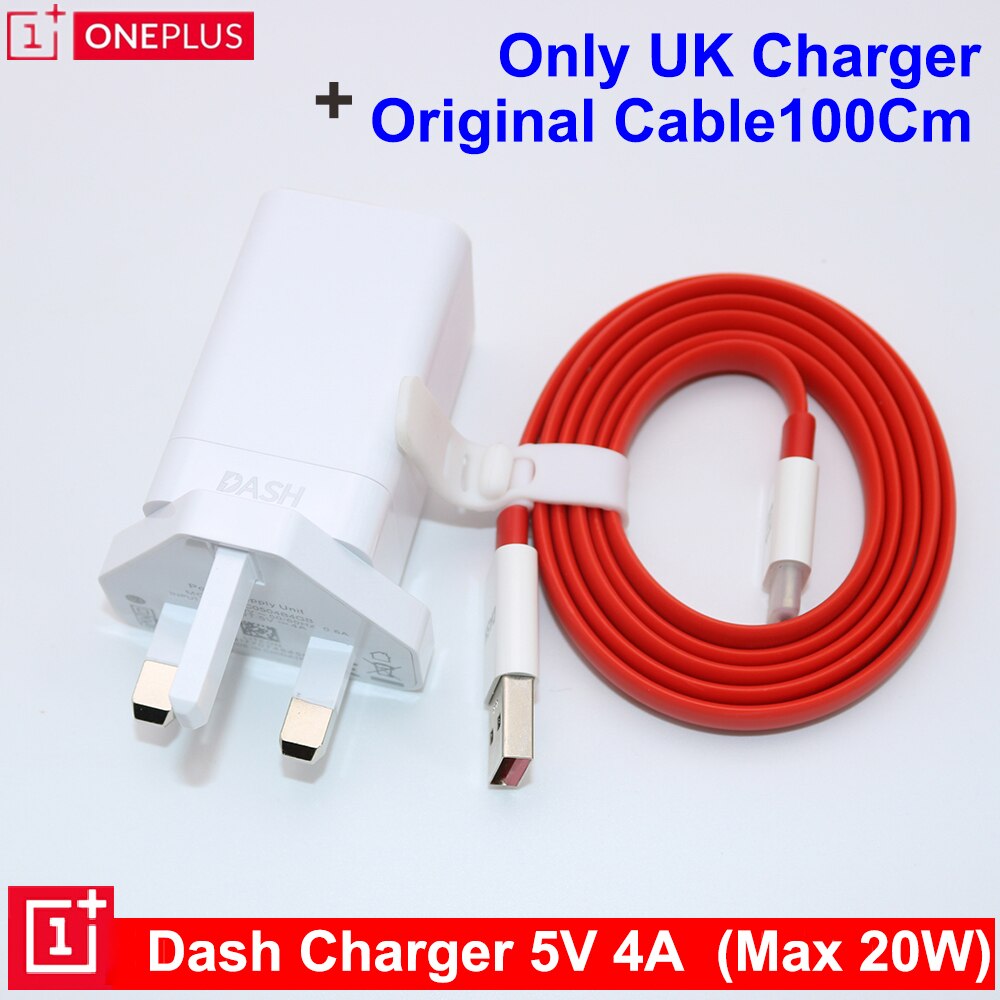 Oneplus-cargador de tablero Oneplus 6T 6 5T 5 3T 3, adaptador de carga rápida USB 3,1, Cable de carga de datos tipo C, 20W, Original: UK Add Cable 1M