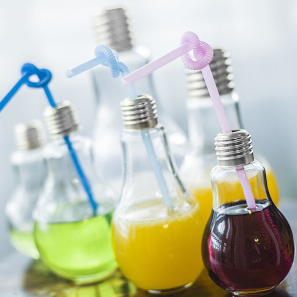 Light Bulb Shaped Glass Bottle Novelty Drinking Glasses Party Favors for Drinks Beers Cocktails