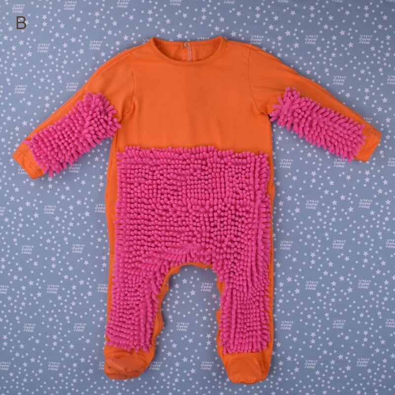 Pelele de mopa para bebé, traje Unisex para niño y niña, pulidor de suelo, mopa, traje de otoño e invierno: B / 18 meses