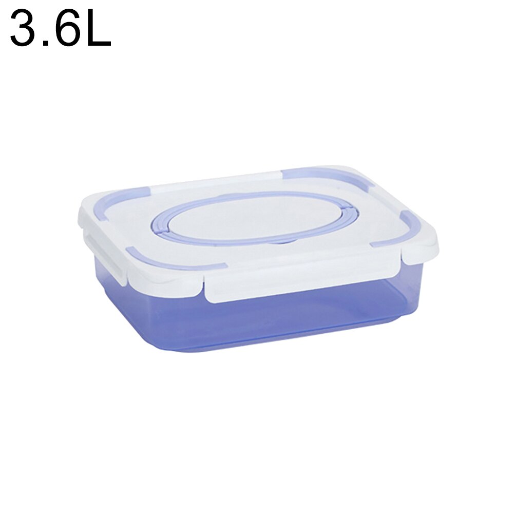 300-6500ml Refrigerator Food Storage Containers With Drainer Kitchen Storage Vegetable Fruit Fresh Box Organizer With Lid: Blue 3600ml