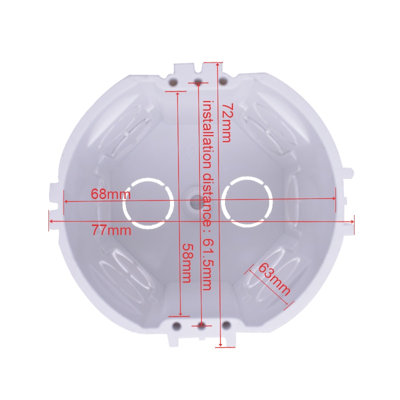 EU Standard, Wall Round Mounting Box, Internal Cassette, Wiring Box, White Back Box For EU Switches and Sockets