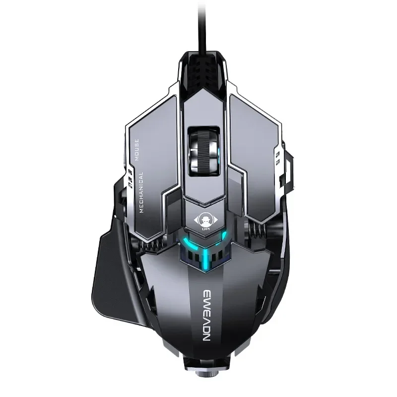 EWEADN Wired Mouse Mechanical Feel Ergonomic Full Key Macro Programming E-Sport Gaming Mouse PC Gamer Laptop Accessories