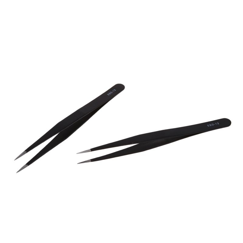 2pcs Nail Art Rhinestones Eyelashes Extensions Pick Tweezer Nipper Clipper Tool (black): Default Title