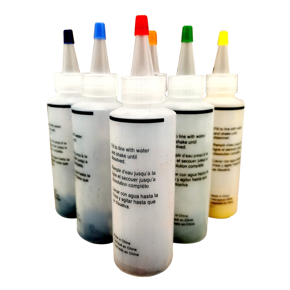 Tissu décor Textile peintures bandes de caoutchouc cravate colorant Kit 6 couleurs pour vêtements Pigment avec des gants bricolage artisanat une étape eau froide