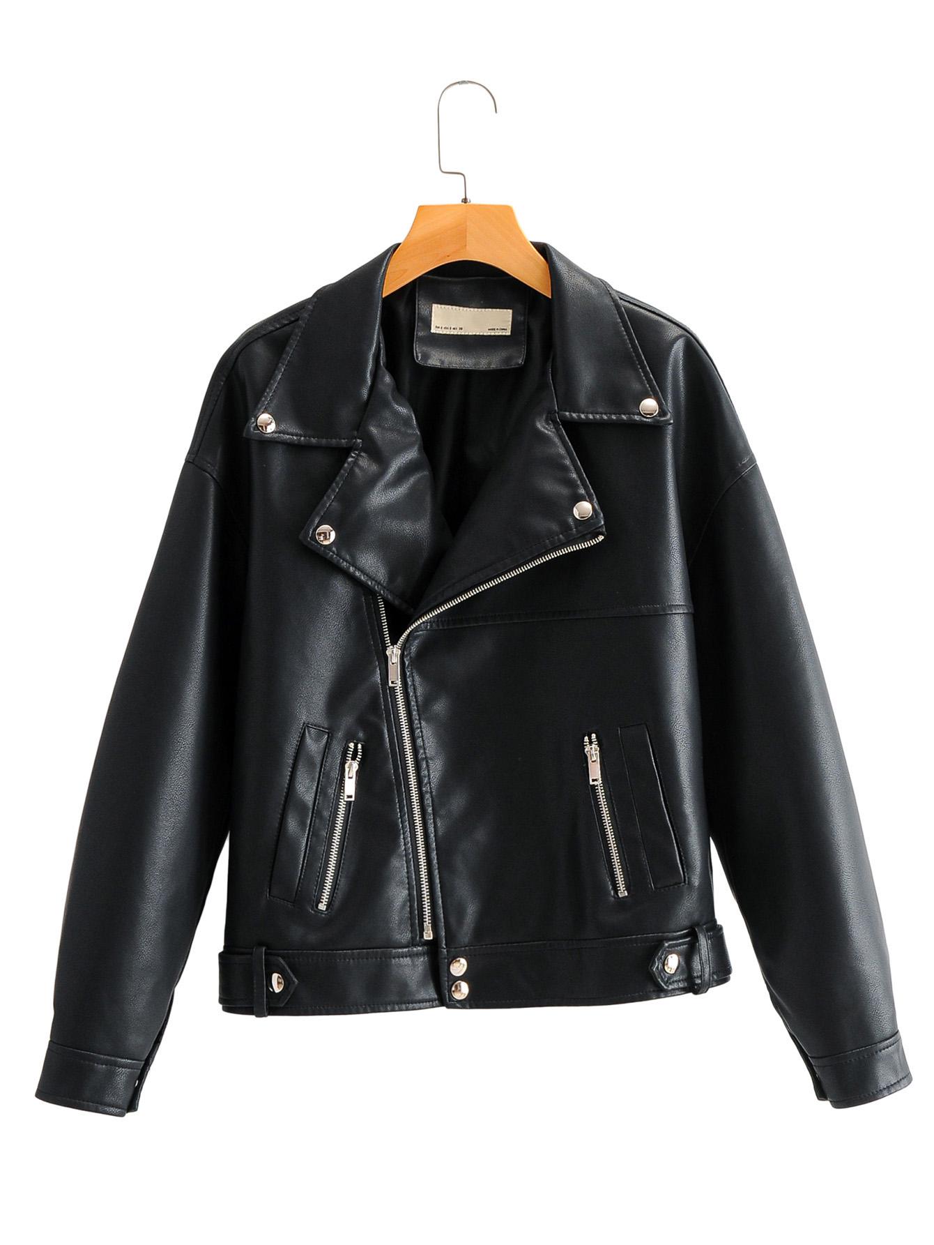 Zipper Soft Leather Jacket