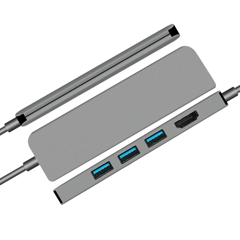 Usc Type C Hub Naar Hdmi 4K 30Hz 3 Usb 3.0 Usbc Pd Quick Opladen Dock Station Aluminium legering Breiden Hub Voor
