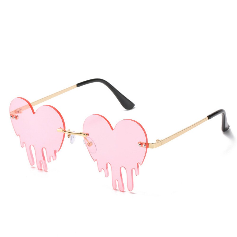 Heart Rimless Sunglasses Women 2022 Tears Shape Steampunk Sunglasses Unique Vintage Eyewear UV400 Oculos Feminino: 2