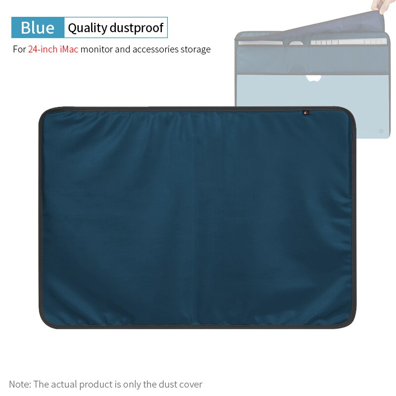 PU Leather Monitor Dust Cover for Apple iMac 24-inch Computer Protective Sleeve 24'' all-in-one PC Storage Organize: Blue