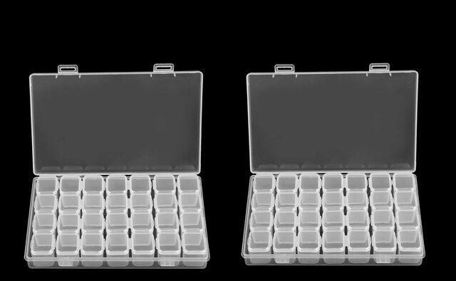 8/28 Slots Adjustable Plastic Storage Box Storage Box Case For Jewelry Diamond Embroidery Craft Bead Pill Holder StorageTool DM1: 56 box