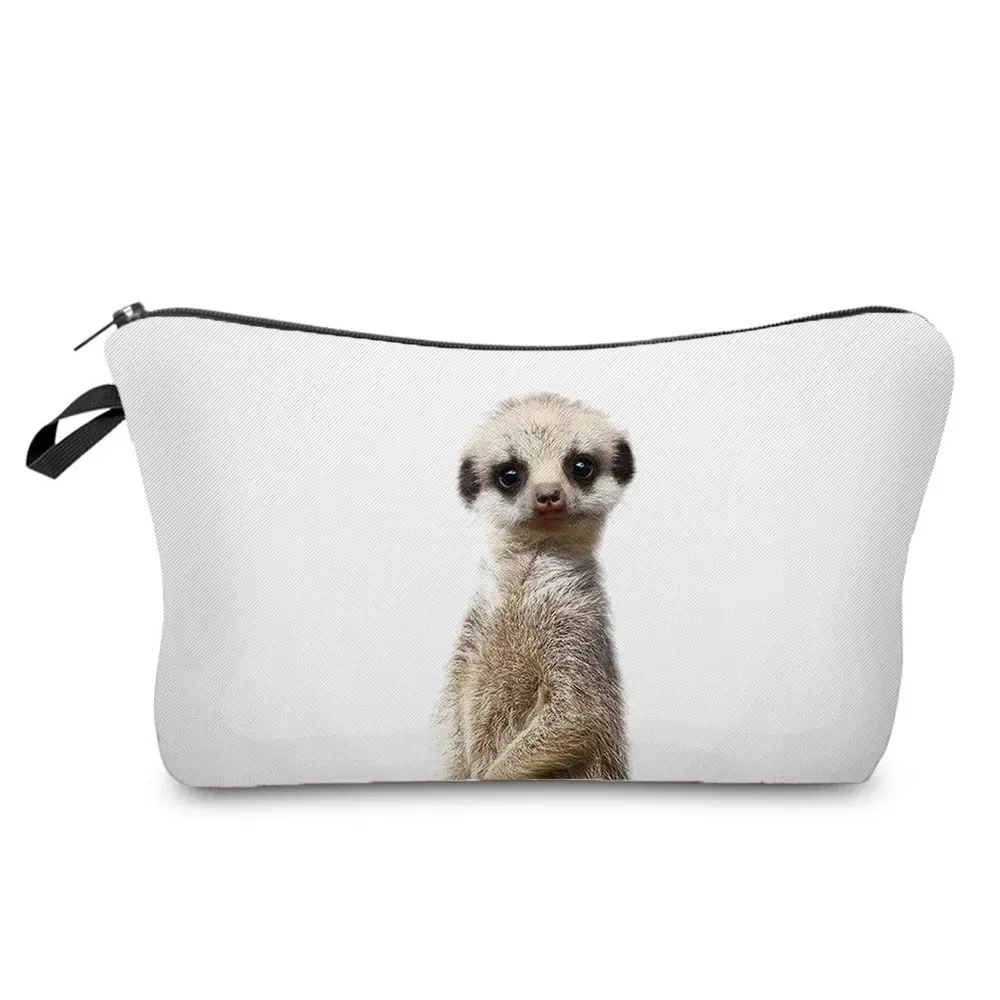 Cute Animal Series Panda Koala Elephant Print Women's Bag Casual Cosmetic Bags Waterproof Makeup Bag Portable Small Toiletry Bag: Pink