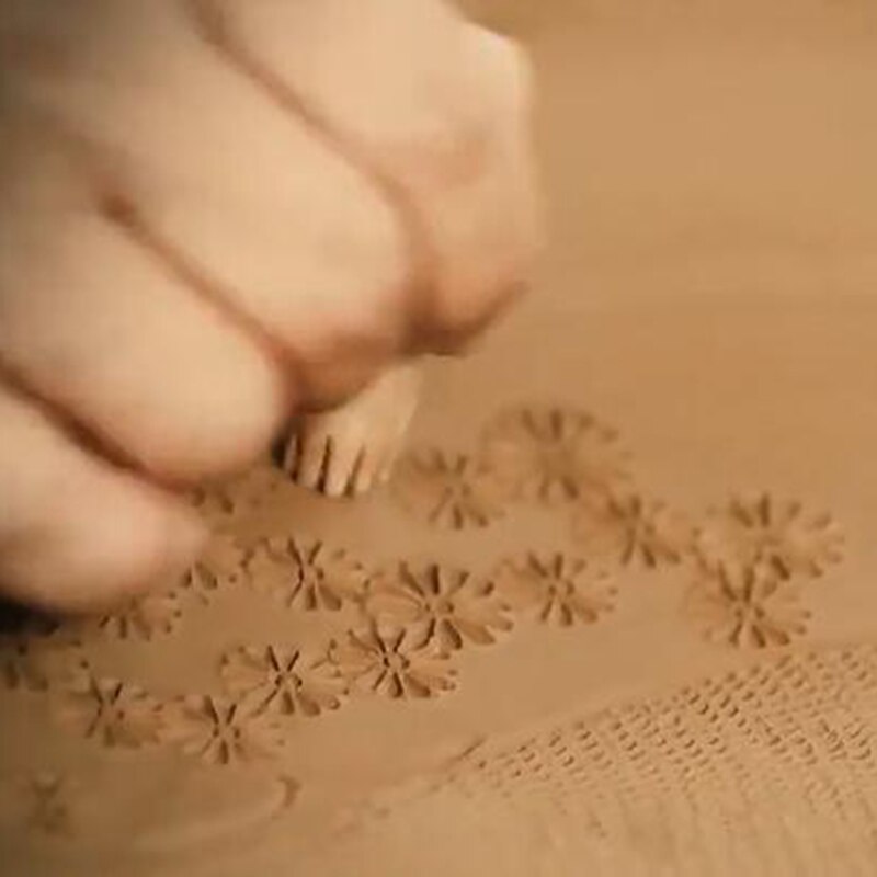 Gør-det-selv keramik stempler træ ler værktøj præget skulptur polymer model keramik keramik træmonteret firkantet stempel