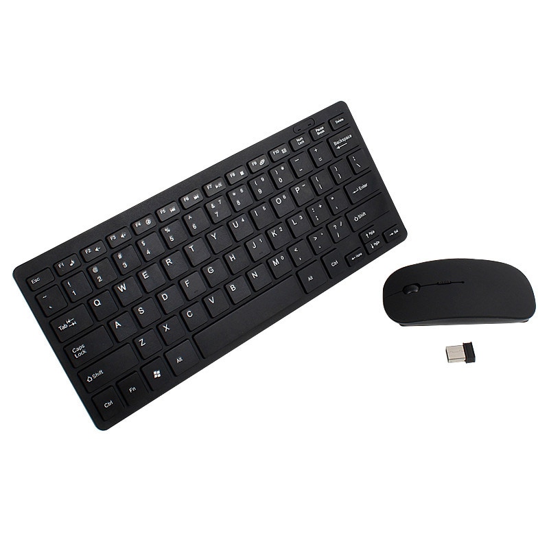 Wireless Keyboard Mouse Set Ultra-thin 2.4G for PC Desktop Computer Notebook Laptop GDeals: Black