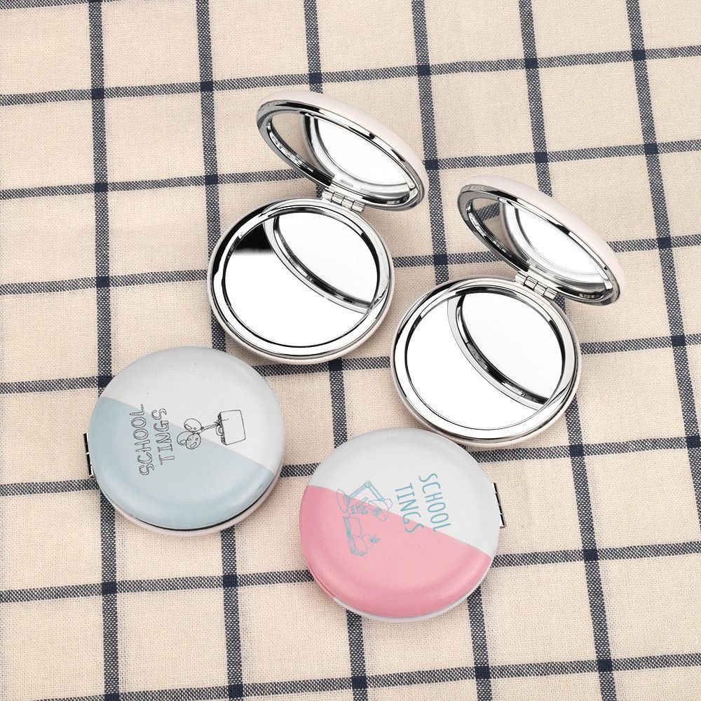 Portable Double-Sided Folding Mirror Cute Princess Mirrors Cactus Print Makeup Mirror For Women Girls Make Up Mirrors