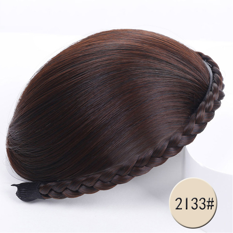 HOUYAN, pelo recortado con flequillo, 7 cintas trenzadas, diadema sintética resistente a altas temperaturas, accesorios para el cabello
