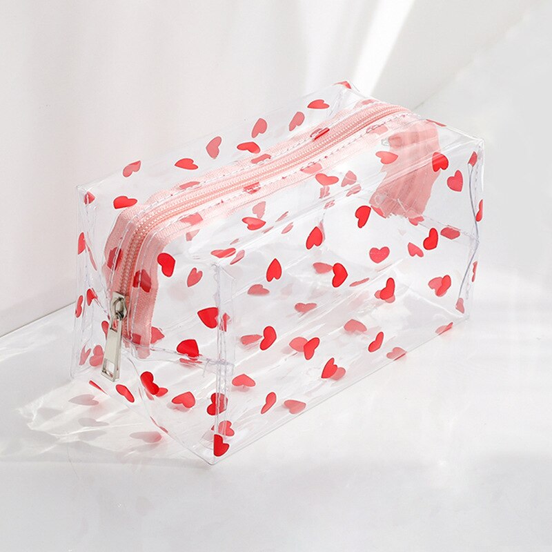 Transparent Big Pencil Case PVC School Supplies Pencil Bag Stationery School Back To School Pencil Box: Love heart