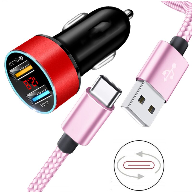 Typ C Auto Ladekabel Für Xiaomi POCO X3 NFC 10T Pro Ehre 10X lite Samsung S9 S10 S20 a50 A70 M21S M31S Schnelle USB Auto Ladegerät