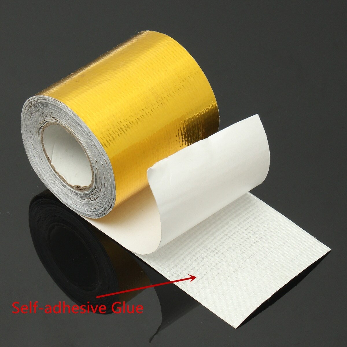 5m*5cm Car exhaust pipe Thermal insulation tape Aluminum Foil Tape Automotive Exhaust Pipe Decorative Tape Heat Shield Wrap Tape