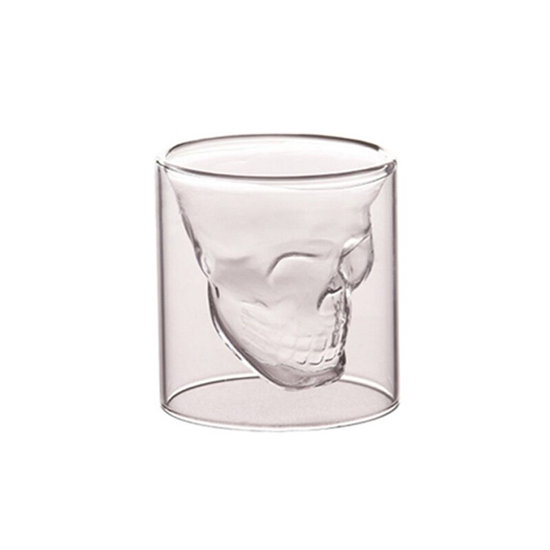 Koffie Mok Double-Layered Transparante Kristallen Schedel Hoofd Glazen Beker Voor Huishoudelijke Whiskey Wijn Vodka Bar Club Beer