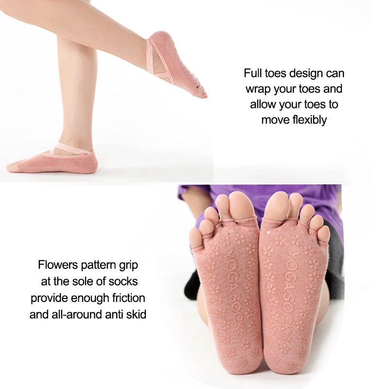 Mkeps Yoga Sokken Vrouwen Cushioned Gewatteerde Anti-Slip Grips &amp; Bandjes Toeless Halve Teen Sokken Voor Yoga Ballet pilates Dans Barre
