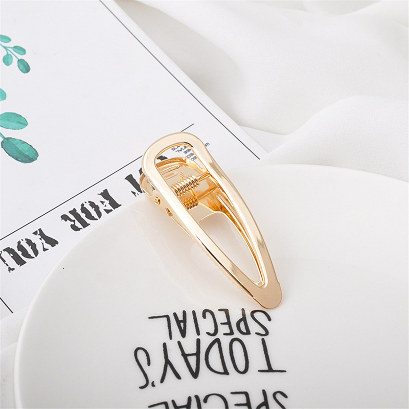 Frauen Gold Geometrische Kaninchen Krone bilden Haarspange Metall Hohl Haarnadeln Für Süße Mädchen Einfache Hairclip Haar Zubehör: 8cm Wasser Tröpfchen
