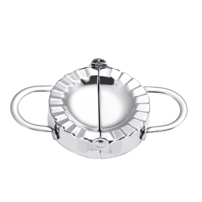 3 Pcs DIY Plastic Dumpling Maker Mould Hand Dough Press Dumpling Clip Dumpling Making Gadget Kitchen Pastry Tools Accessories: sliver-metal A