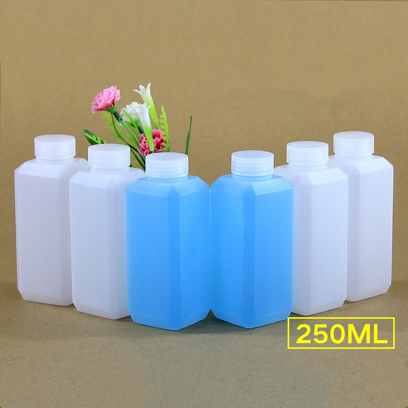 4PCS of Good 250ml Square Plastic Bottle Good Sealing Portable Refillable Bottles for liquid reagent cosmetic
