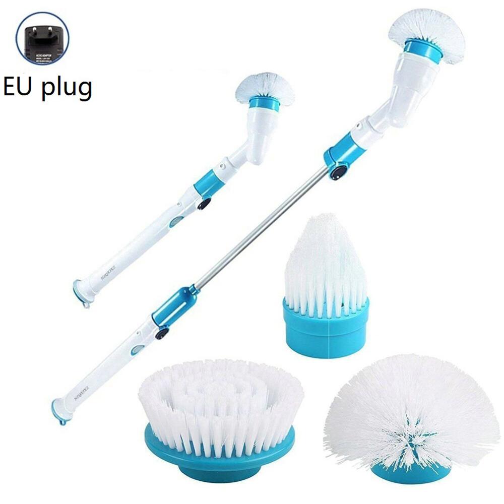 Turbo Scrub Electric Cleaning Brush Adjustable Waterproof Wireless Charging Bathroom Bathtub Kitchen Cleaning Tools Set: AU plug
