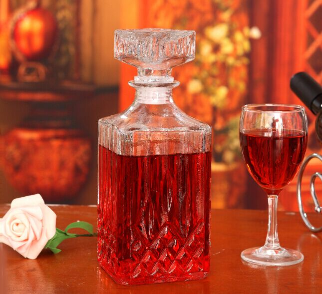 1 st 800ml diamant glasflaska hällare vintage glas sprit whisky kristall flaska dryck karaff karaff bar