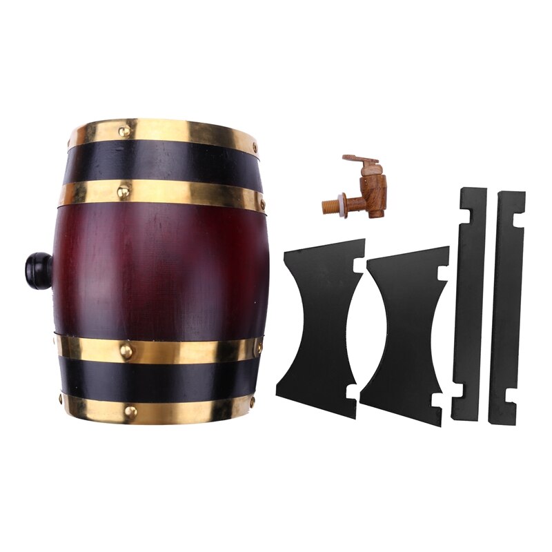 1.5L Tonneau En Bois En Bois Bière Brassage Outils Robinet Machine À Eau Pot de Vin Mini Tonneau Bar à Bière Baril