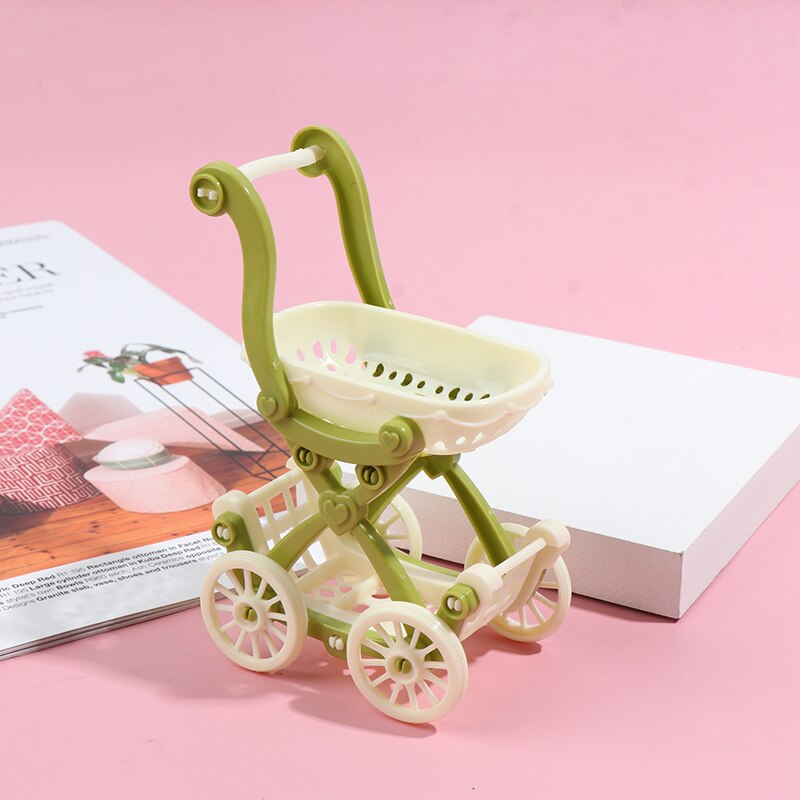 Il bambino finge il giocattolo supermercato carrello a mano mini carrello della spesa decorazione del desktop deposito giocattolo regalo accessori per mobili per Astuccio delle bambole: verde