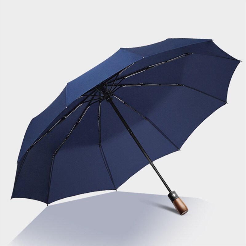 Vindafvisende foldning automatisk paraply regn kvinder auto luksus store vindtætte paraplyer regn til mænd sort belægning 10k parasol