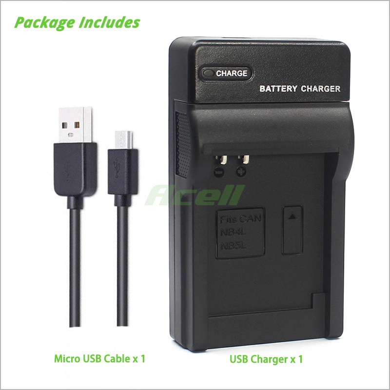 Cargador USB NB-4L para Canon LEGRIA mini IXUS 115 117 220 230 HS PowerShot SD1100 SD1400 IS VIXIA mini cámara, reemplazo de CB-2LV