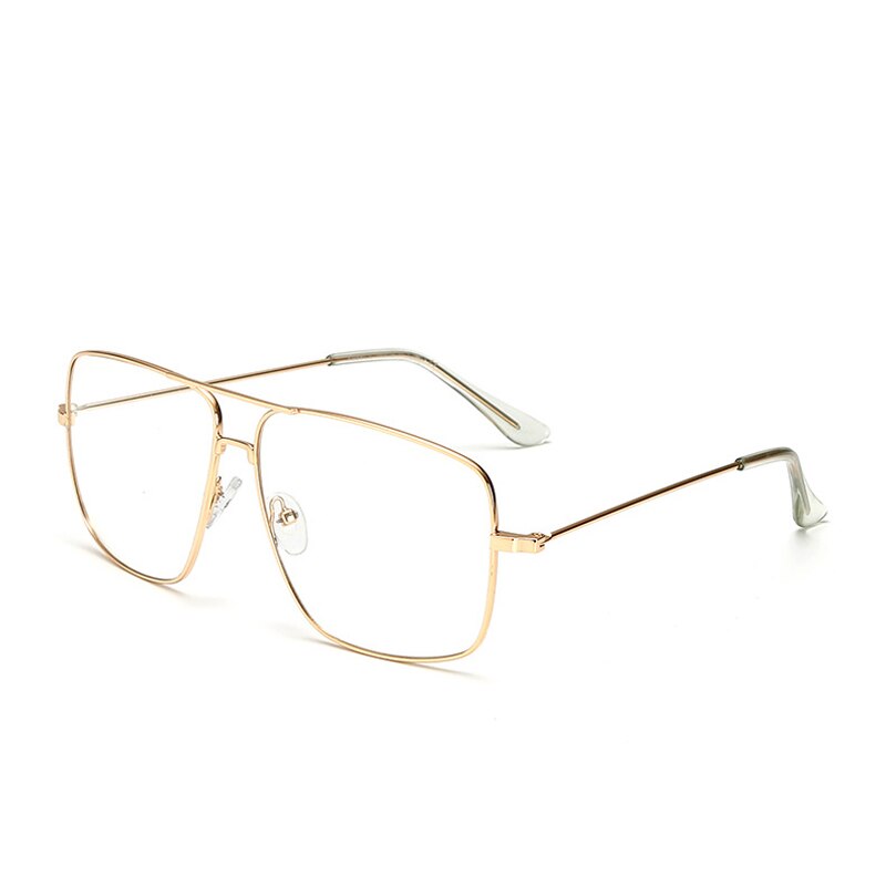 Elbru Vintage Classic Metal Frame Eye Glasses Men Women Sun Glasses Retro Square Optical Frames Eyewear Nerd Clear Lens Glasses: Gold